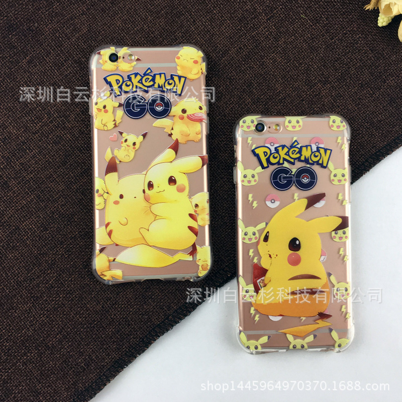 Pokémon Go新款寶可夢go蘋果6plus矽膠皮卡丘iPhone6s手機保護套工廠,批發,進口,代購