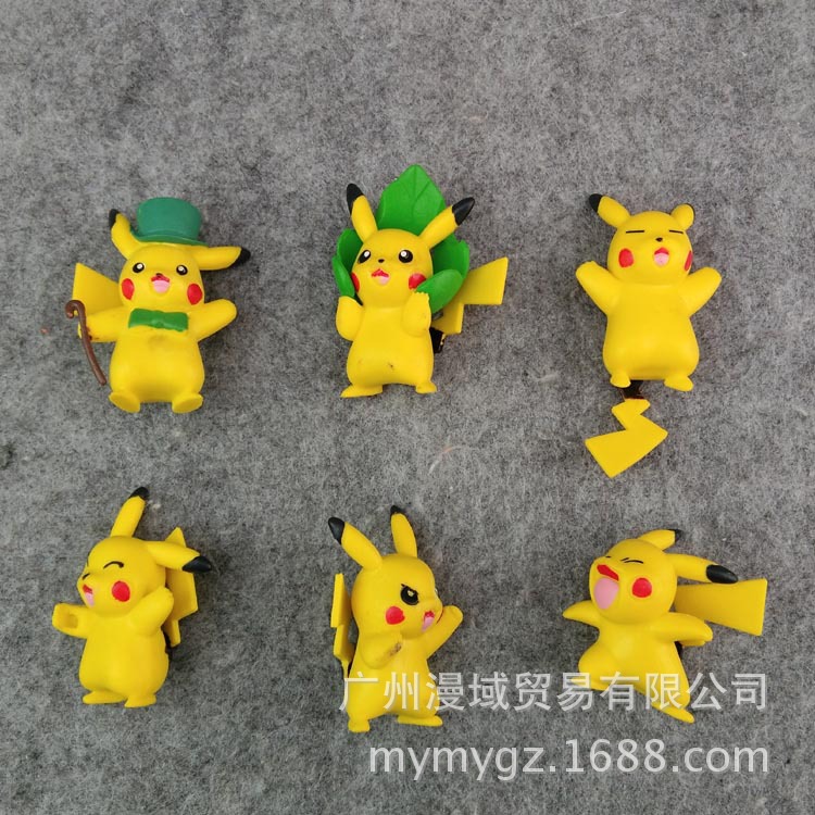 Pokemon寵物小精靈 寶可夢go 皮卡丘6款公仔擺件玩具4cm工廠,批發,進口,代購