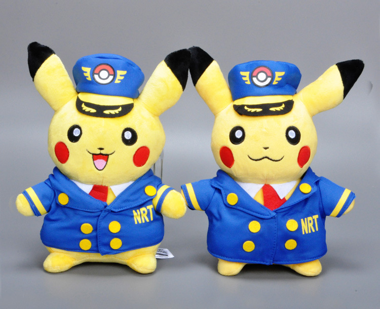 大號寵物小精靈Pikachu 寶可夢go神奇寶貝皮卡丘警服毛絨玩具公仔工廠,批發,進口,代購