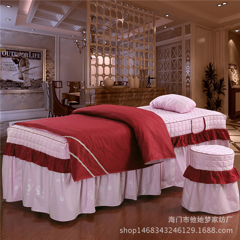 廠傢直銷 高檔純棉 美容床罩 四件套 通用 床罩 按摩床套工廠,批發,進口,代購