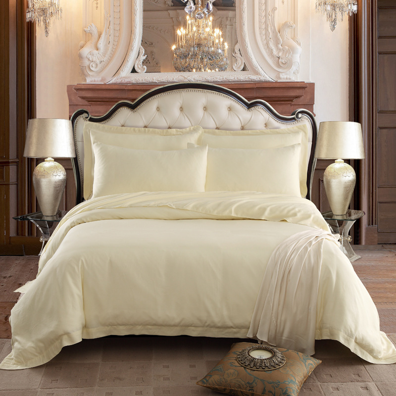 五星級酒店雪侖爾總統套房特供純色套件全棉客房貢緞高密床上用品工廠,批發,進口,代購