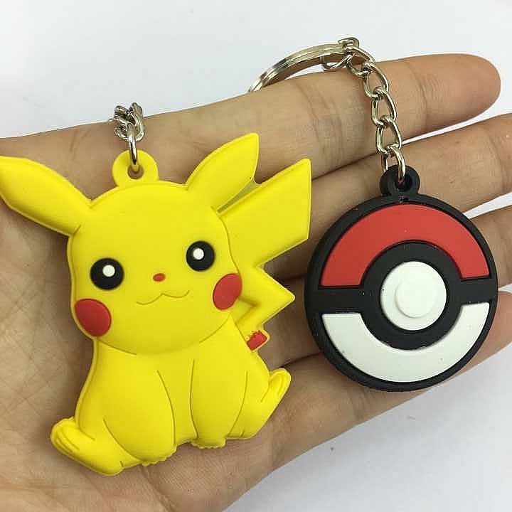 寶可夢gopokemongo神奇寶貝寵物精靈皮卡丘精靈球雙麵軟膠鑰匙扣工廠,批發,進口,代購