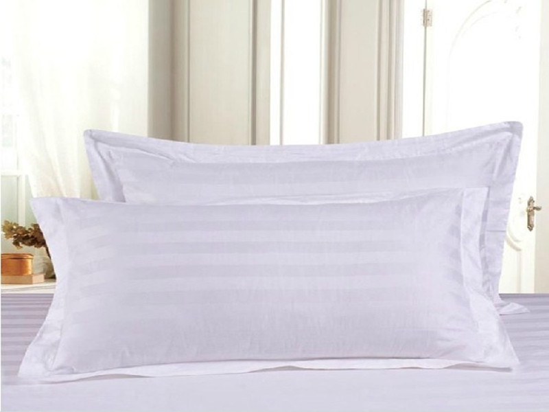 賓館用品白色3公分緞條枕套 酒店純棉床上用品 定製批發批發・進口・工廠・代買・代購