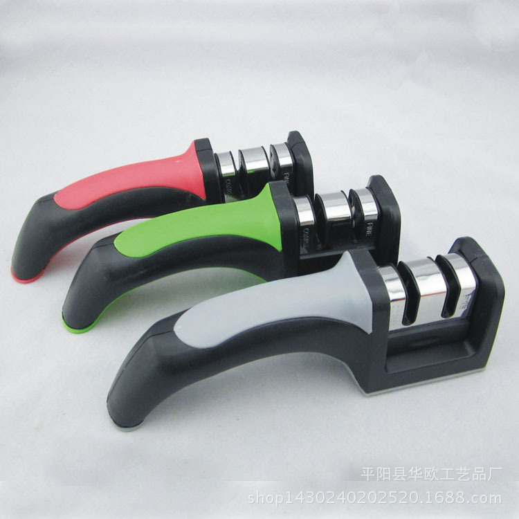 方頭手柄磨刀器.雙頭陶瓷金剛磨刀1器磨刀棒KNIFE SHARPENER傢用工廠,批發,進口,代購