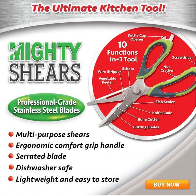 Mighty Shears 2016新品 地攤熱銷品  多功能 蔬菜肉類果核剪刀tv工廠,批發,進口,代購