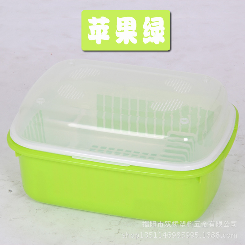 簡易瀝水碗盆廚房塑料帶蓋碗櫃碗筷餐具收納櫃雙層滴水置物架批發・進口・工廠・代買・代購