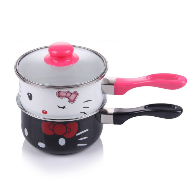 廠傢直銷 hello kitty 16cm奶鍋 搪瓷奶鍋 奶鍋 禮品奶鍋工廠,批發,進口,代購