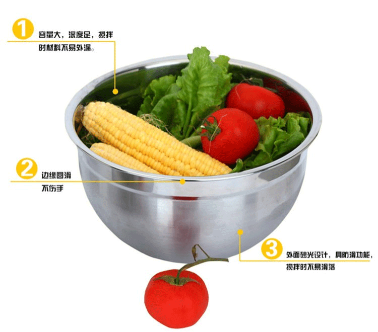 【銳榮廚具】廠傢直銷不銹鋼沙拉碗攪拌碗沙律盆打蛋盆沙拉料理盆工廠,批發,進口,代購