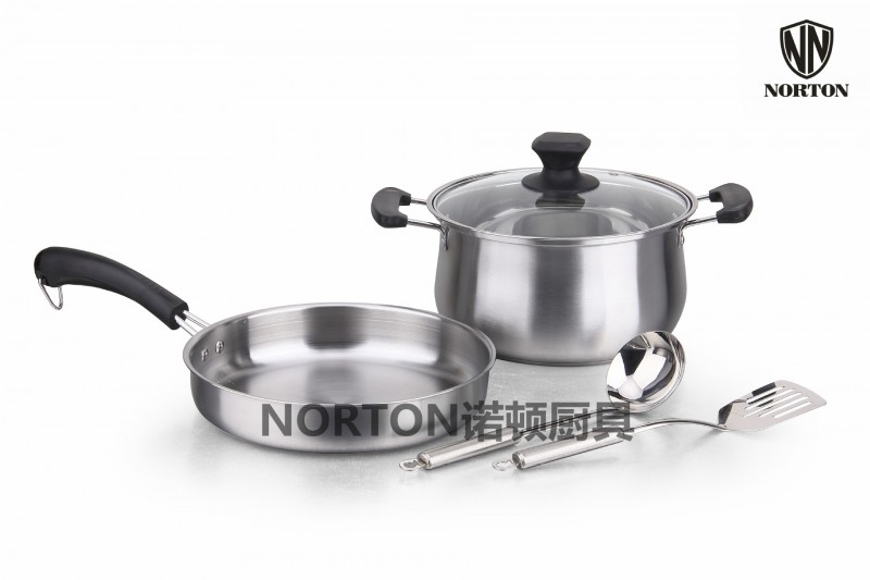 NORTON愛傢多用兩件套裝B 不銹鋼套裝平底煎湯鍋工廠,批發,進口,代購