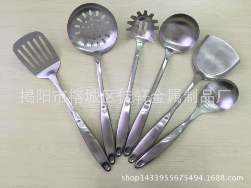 佳帆創意簡約手感空心手柄不銹鋼鏟勺六件套裝 廚具餐具禮品批發・進口・工廠・代買・代購