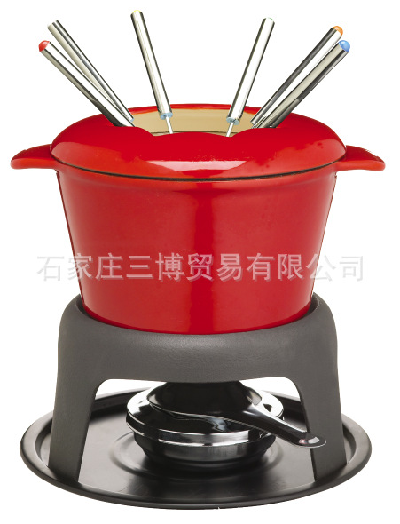 鑄鐵火鍋奶酪火鍋巧克力火鍋cast iron fondue set工廠,批發,進口,代購