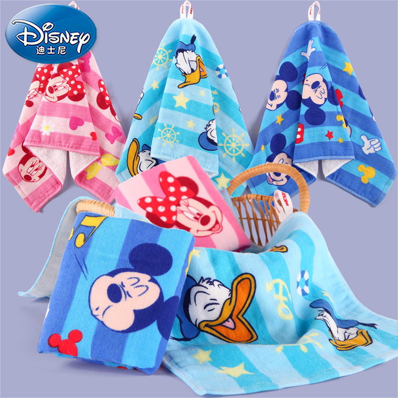 迪士尼Disney米妮米奇卡通紗佈童巾 純棉兒童毛巾 柔軟吸水 掛式批發・進口・工廠・代買・代購