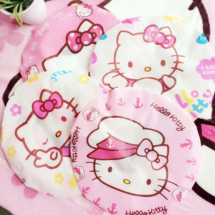 新款 可愛hello kitty 透明防水浴帽 浴室用品 焗油帽 防塵帽工廠,批發,進口,代購