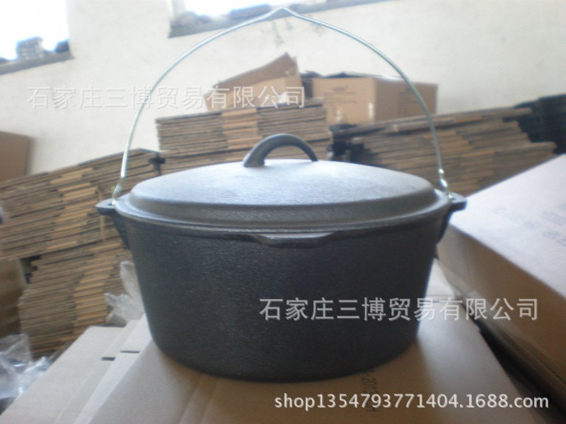 鐵鍋燉電磁爐明火可用鑄鐵火鍋野營用cast iron dutch oven工廠,批發,進口,代購