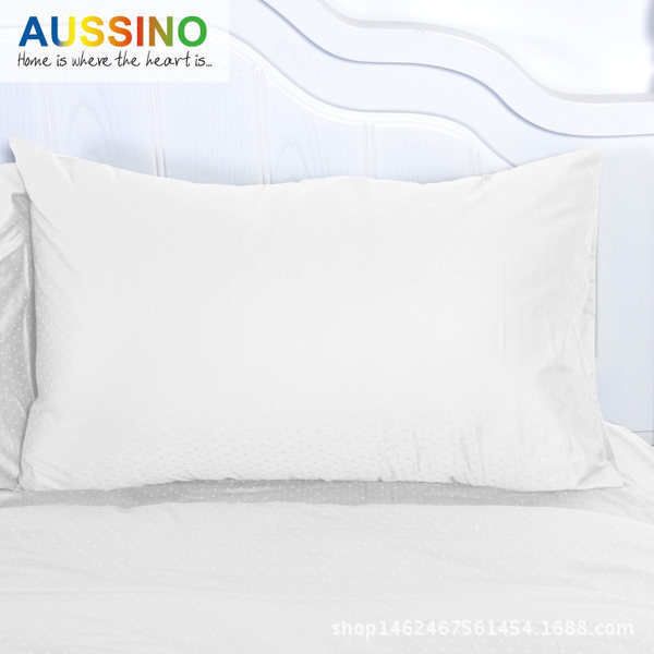 Aussino/澳西奴傢紡 全棉純棉圓點素色枕套枕頭套一對裝正品特價批發・進口・工廠・代買・代購