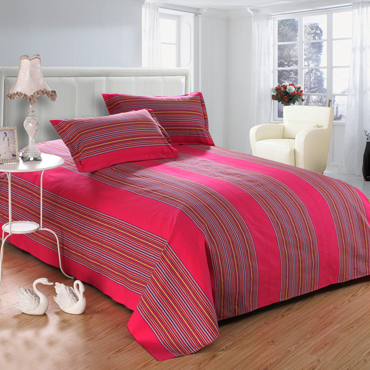 【玫紅】床單三件套 純棉老粗佈床單批發優質老粗佈床上用品熱銷批發・進口・工廠・代買・代購
