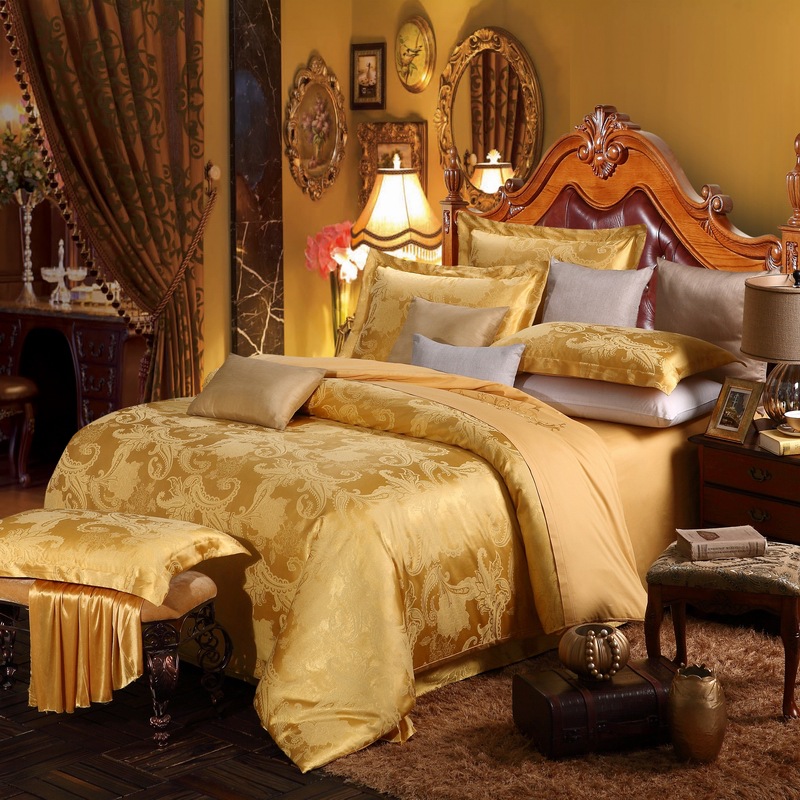 廠傢直銷 純棉提花四件套金色被套床單款婚慶大紅床笠款床上用品批發・進口・工廠・代買・代購