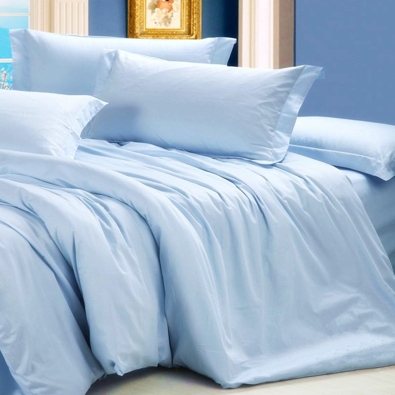 酒店賓館宿舍床上四件套 滌棉天藍色 主題酒店床品套件 廠傢定做工廠,批發,進口,代購