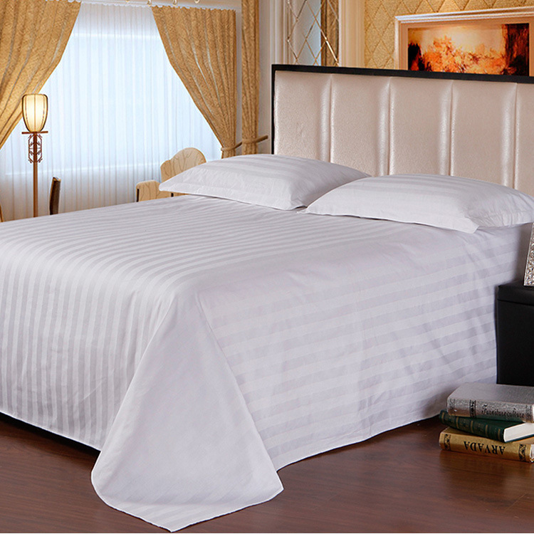 酒店床上用品四件套 全棉滌棉緞條床品套件批發 可定製工廠,批發,進口,代購