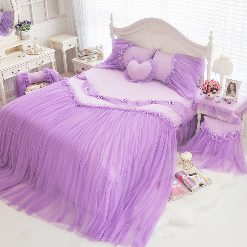 新款韓式公主蕾絲蝴蝶結全棉床罩三 四件套床上用品微商一件代發工廠,批發,進口,代購
