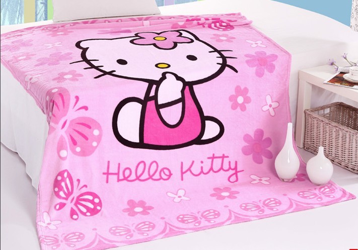 批發加厚卡通珊瑚絨毯子 hello kitty毛毯 KT貓毯子 兒童法萊絨毯工廠,批發,進口,代購