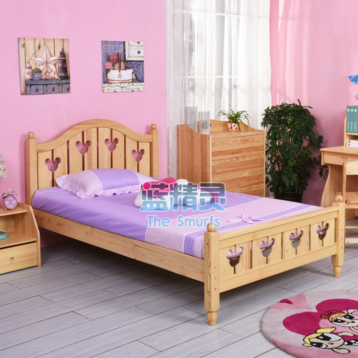 藍精靈兒童實木床 歐式兒童床1.2米 男孩女孩床 單人床批發・進口・工廠・代買・代購