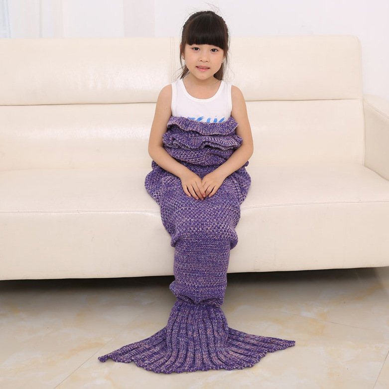 微商兒童禮物美人魚毯夏季空調毯子沙發毯毛線針織午睡毯一件代發批發・進口・工廠・代買・代購