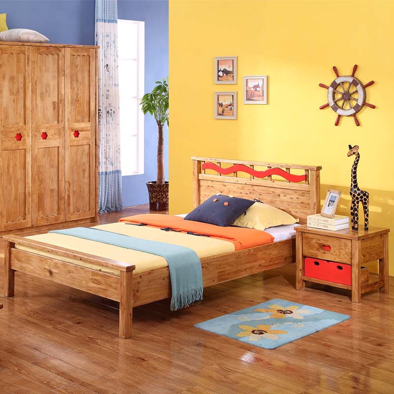 批發宏友木實木床 1.2米兒童床 傢裝兒童傢具簡約現代香柏木床批發・進口・工廠・代買・代購