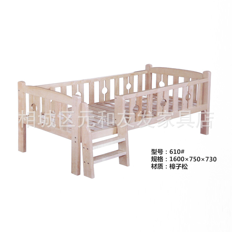 廠傢定製實木兒童床 松木男孩床 帶護欄嬰兒小孩床寶寶床批發・進口・工廠・代買・代購