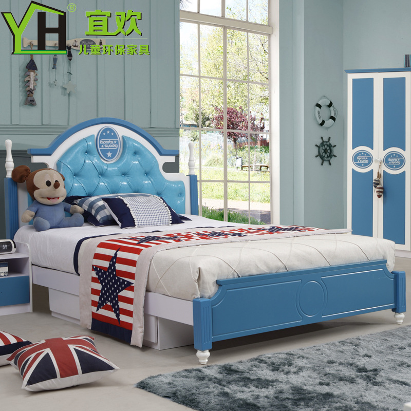 歐式兒童套房高檔傢具組合兒童床帶書桌1.5米單人床批發・進口・工廠・代買・代購