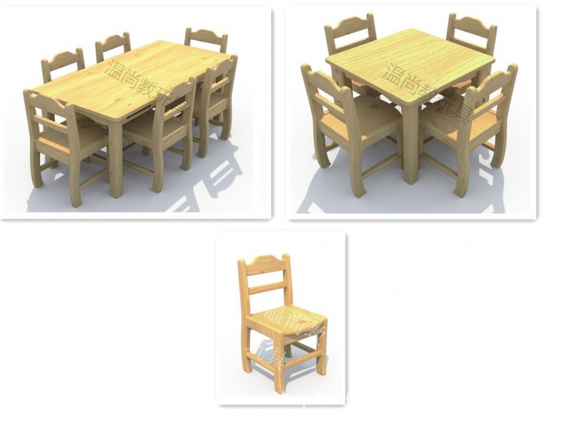 橡木麵、樟子松腳 幼兒早教兒童課桌椅 六人桌 四人桌批發・進口・工廠・代買・代購