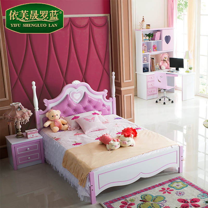 工廠直銷 歐式兒童床女孩單人床1.2 1.5米韓式兒童傢具臥室組合批發・進口・工廠・代買・代購