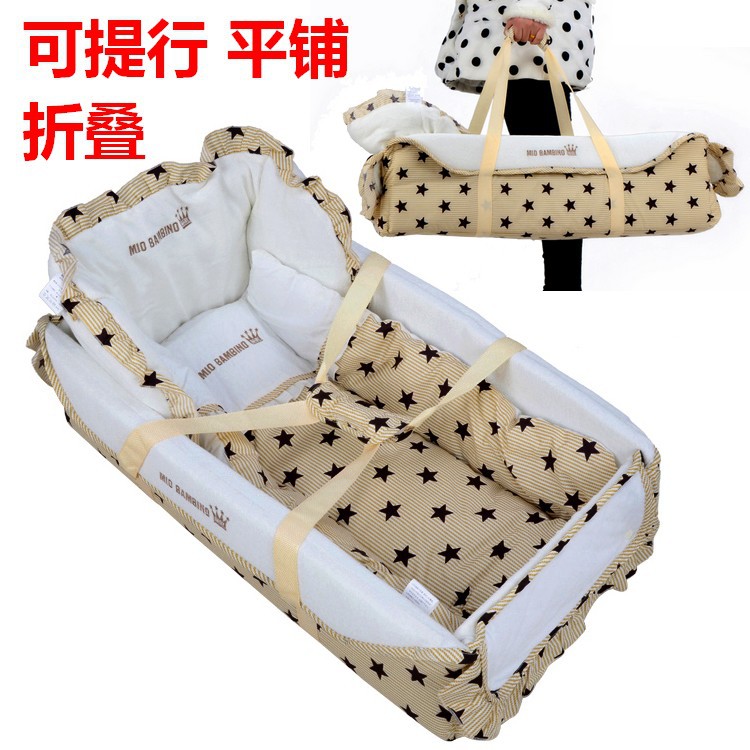 出口日本便攜嬰兒床可折疊手提嬰兒籃睡籃新生初生寶寶床中床純棉批發・進口・工廠・代買・代購