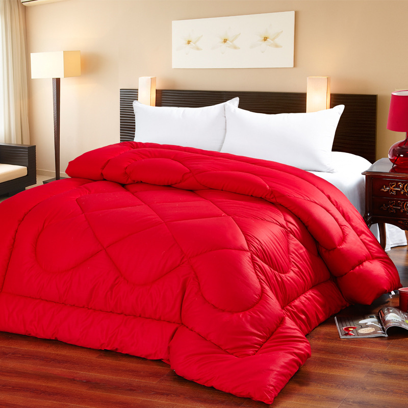 優質現貨全棉麵料紅色纖維被時尚百搭舒適保暖冬被200*230cm批發・進口・工廠・代買・代購