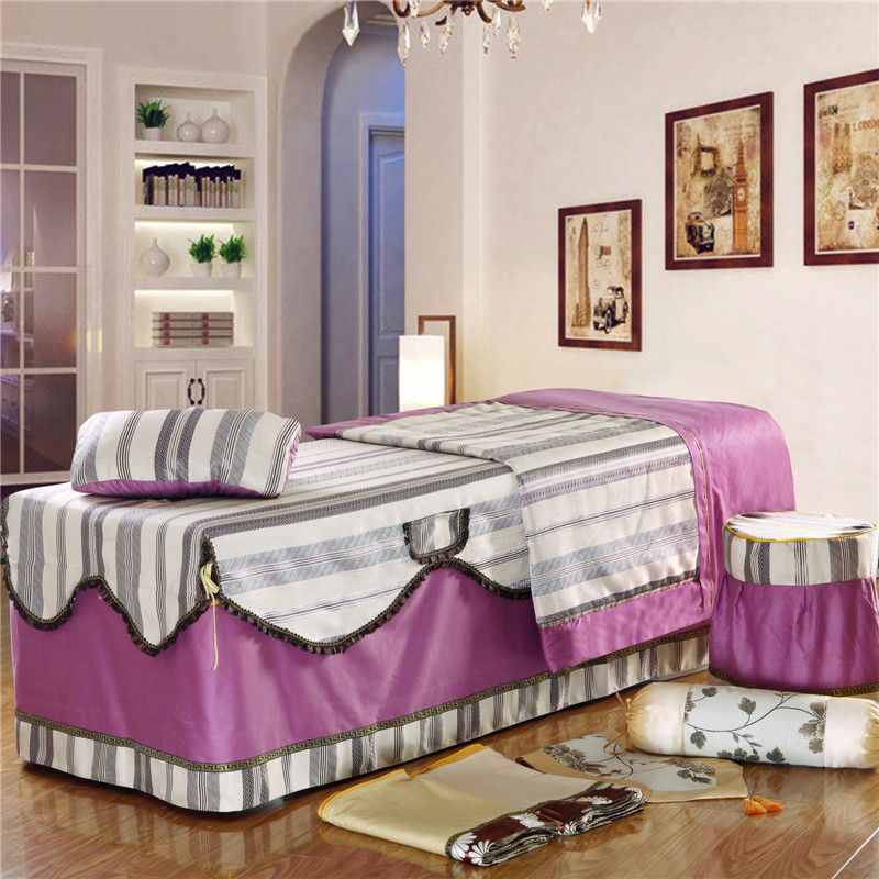 美容院專用美體SPA床罩純棉四件套 廠傢直銷來樣加工雅致生活紫色批發・進口・工廠・代買・代購