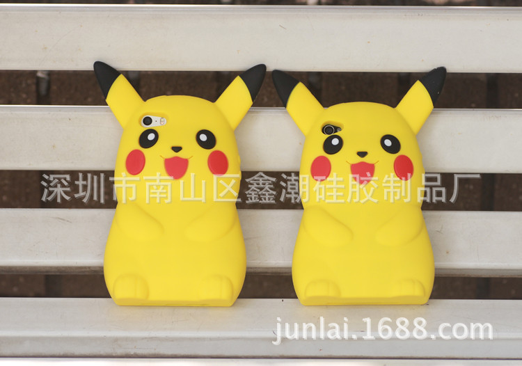 日韓立體pokemon皮卡丘手機殼iPhone6寵物小精靈皮卡丘矽膠手機殼批發・進口・工廠・代買・代購