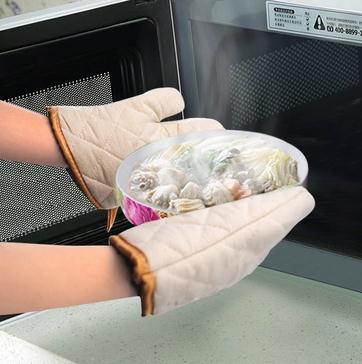 烘焙工具 白色棉佈隔熱手套 耐高溫防滑 烤箱手套 （2隻裝）工廠,批發,進口,代購