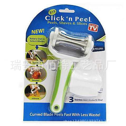 最新上市 tv 新品 click n peel 三合一削皮器 實用削皮器工廠,批發,進口,代購