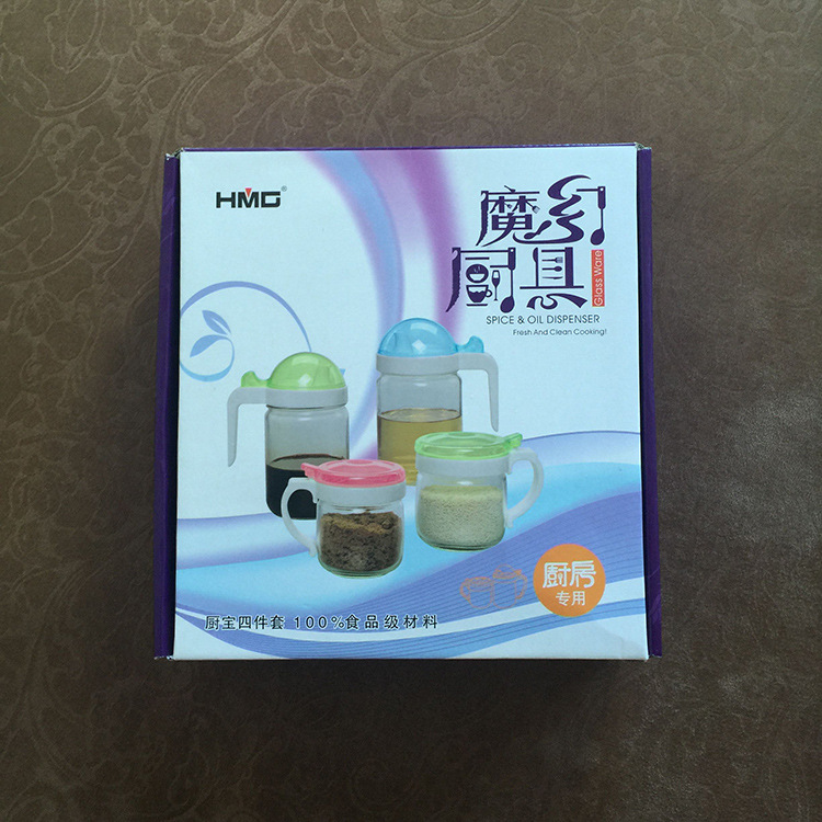 廠傢直銷 魔幻廚具 調味盒 帶勺 廚房必備調味盒 調味盒4件套工廠,批發,進口,代購