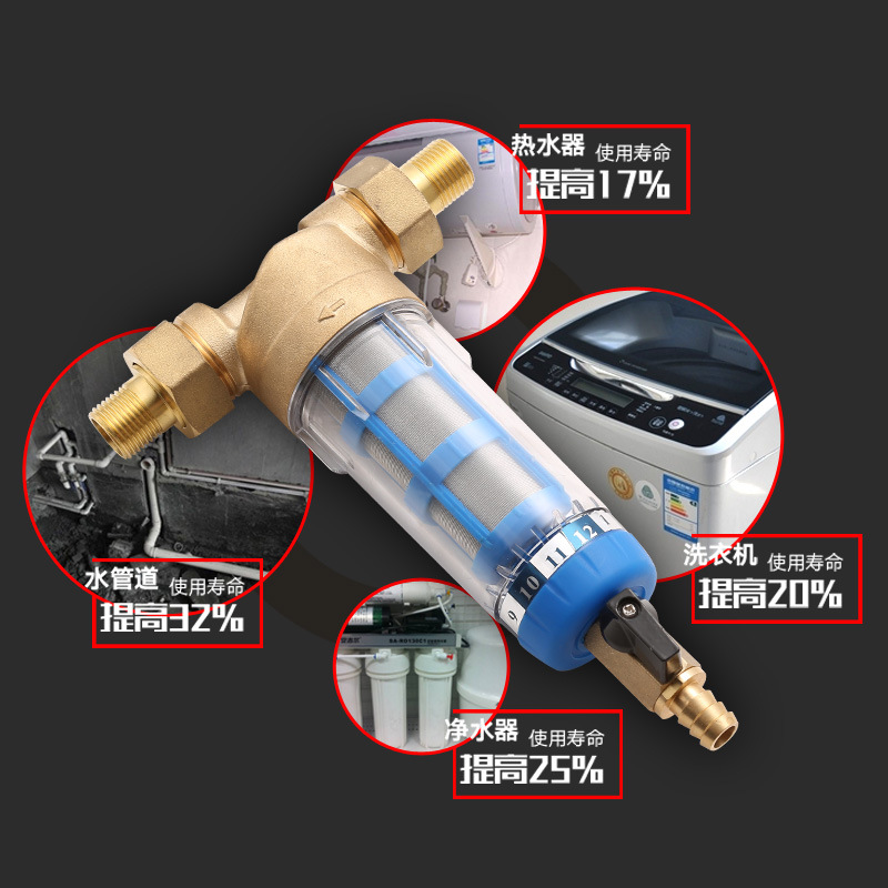 朗通品質全銅水龍頭過濾器不銹鋼過濾器傢用廚房前置凈水器工廠,批發,進口,代購