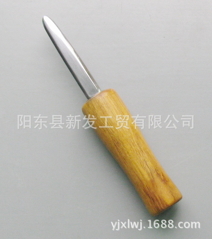 供應2.8inch oyster knife 不鏽鋼鏡光剝蚵刀 高硬度實木柄貝殼刀批發・進口・工廠・代買・代購