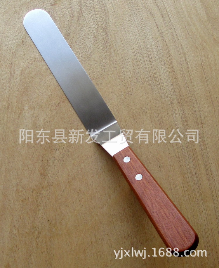 供應10inch offset spatula  實木柄大號蛋脫模刀 不銹鋼冰刮工廠,批發,進口,代購