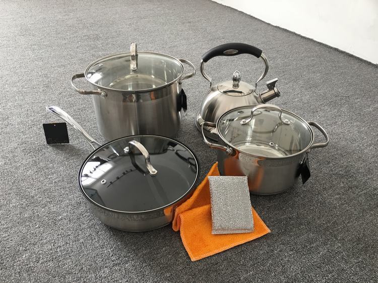 德國 鍋具四件套 蒸煮鍋+平底鍋+水壺套裝 天然氣電磁爐通用工廠,批發,進口,代購