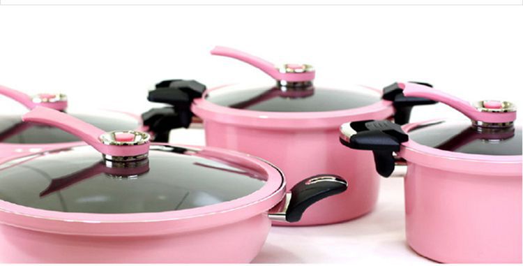 韓國進口正品REZENT 粉色壓力鍋煤氣電磁爐兩用湯鍋20 22 24 30批發・進口・工廠・代買・代購