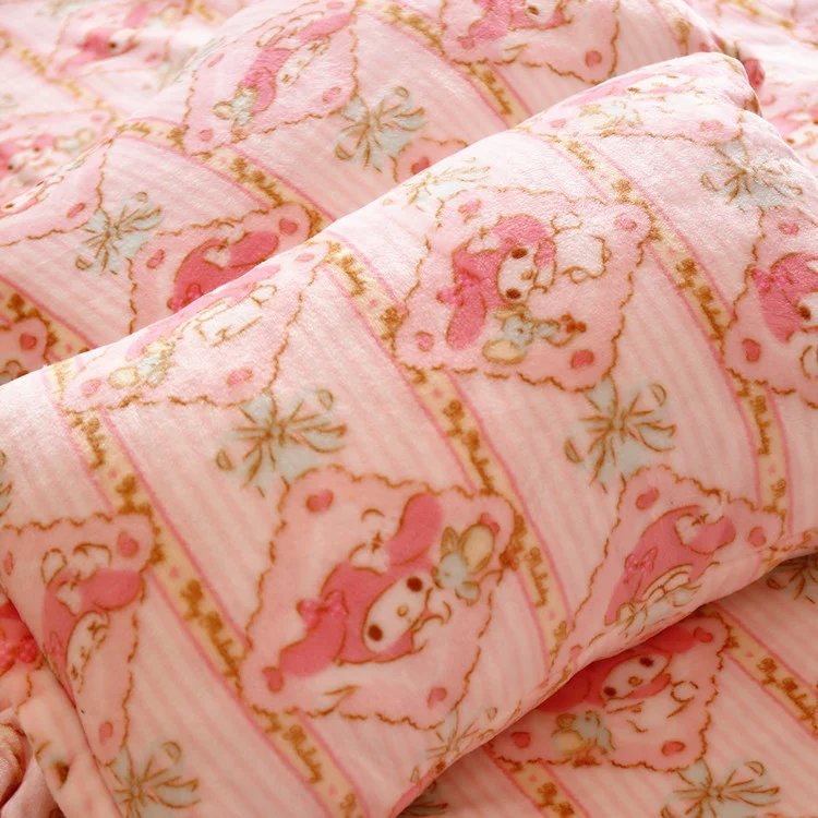 新款粉粉可愛菱形melody美樂蒂卡通毯子空調毯枕套蓋毯批發工廠,批發,進口,代購
