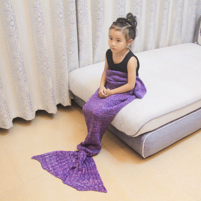 韓版新款親子兒童美人魚毯子 針織女童毛毯 創意沙發睡毯 代發批發・進口・工廠・代買・代購