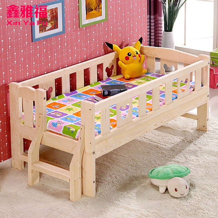 兒童床實木帶護欄1米單人床多功能嬰兒床男孩女孩兒童傢具小孩床工廠,批發,進口,代購