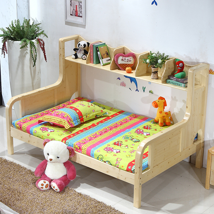 創意兒童床1.2米松木實木床兒童床男孩女孩特價雙層高低書架床工廠,批發,進口,代購