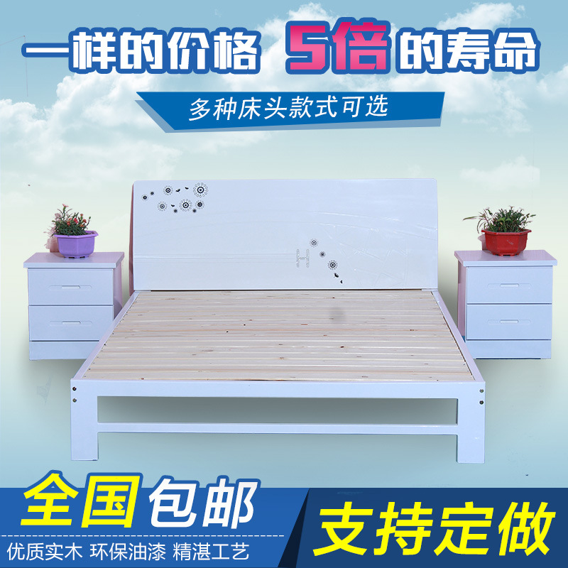 1.2米兒童床白色實木床1.5米單人雙人床環保松木床男孩板床公主床工廠,批發,進口,代購