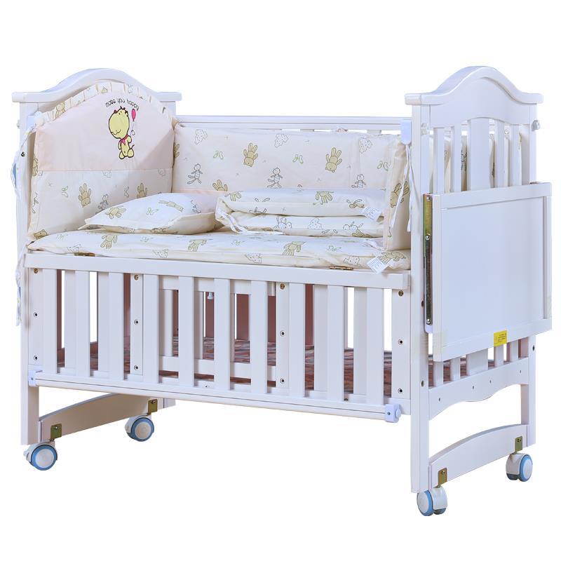 直銷嬰兒床實木兒童床 搖床BB床白色環保多功能嬰兒搖籃床寶寶特工廠,批發,進口,代購
